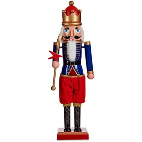 KRIST+ Figurine Décorative Rouge Bleu Casse-Noisette 18,5 x 81,5 x 16,5 cm Plastique