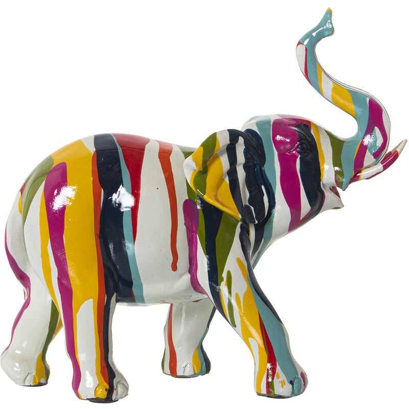 Fijalo - Figurine éléphant en résine multicolore Graffiti 24X9X20 Cm