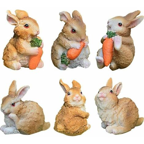 5-er Set lepri figure personaggio lepri famiglia Coniglio di Pasqua Primavera Giardino appartamento Top 