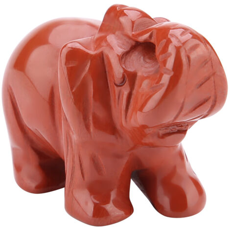 Figurine Éléphant en Pierre Naturelle Sculptée 1,5 Pouce, Décoration Intérieure Cristal (06)