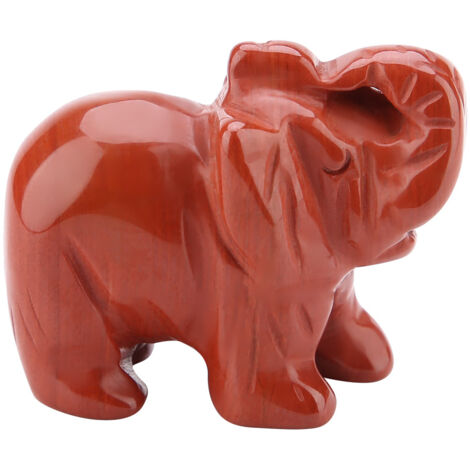 Figurine Éléphant en Pierre Naturelle Sculptée 1,5 Pouce, Décoration Intérieure Cristal (06)