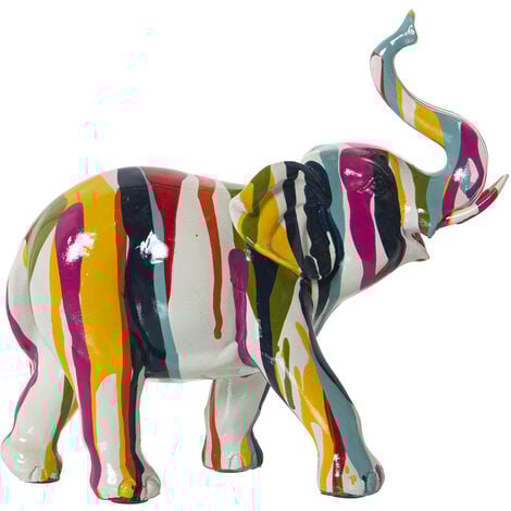 Figurine éléphant en résine multicolore Graffiti 24X9X20 Cm