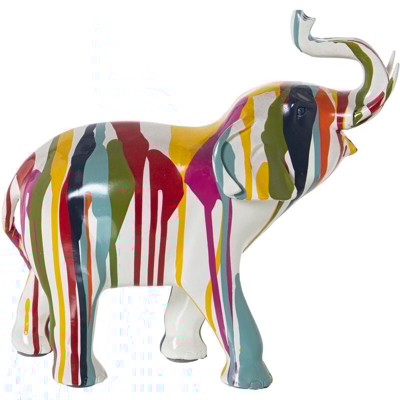 Fijalo - Figurine éléphant en résine multicolore Graffiti 30X12X28 Cm