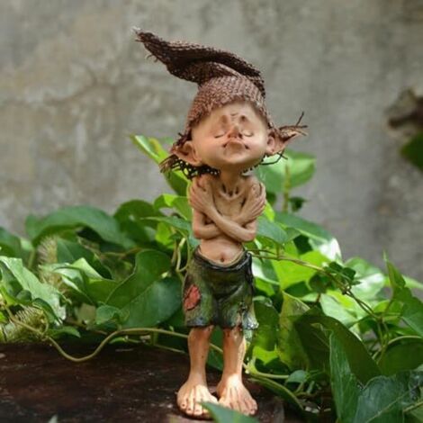 Figurine elfe Poor Pixie Statue – pour décoration de maison, jardin, terrasse, jardin féérique