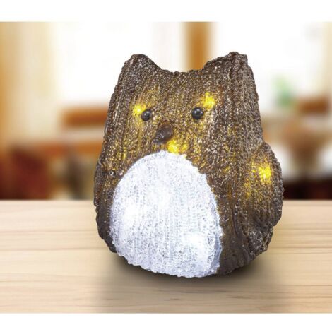 FIGURINE EN ACRYLIQUE CHOUETTE POLARLITE LBA-52-003 MARRON 14 CM