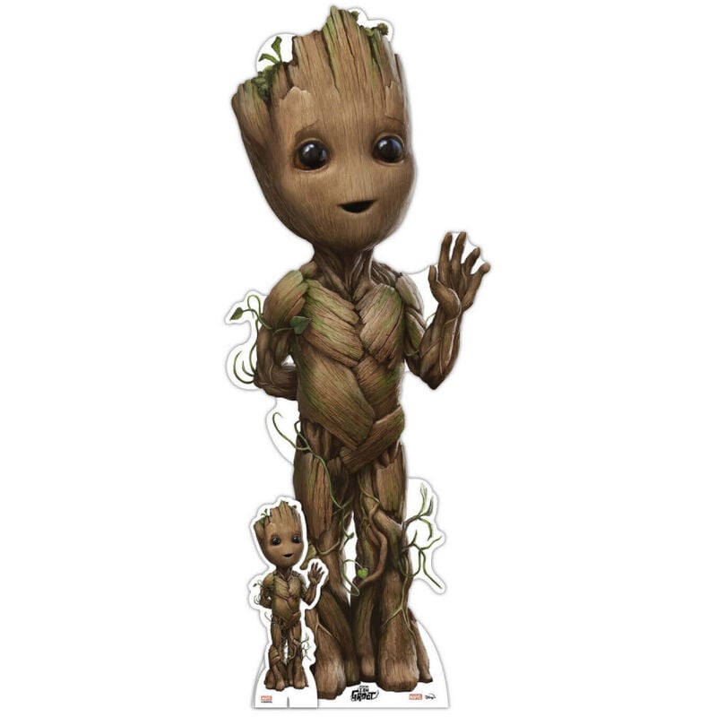 Figurine en carton Baby Groot hello de la main gauche film les gardiens de la galaxie 3 - Haut 95 cm