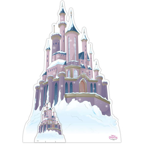 Figurine en carton - Disney Château de Princesses de Noël Hiver - Haut 133 cm