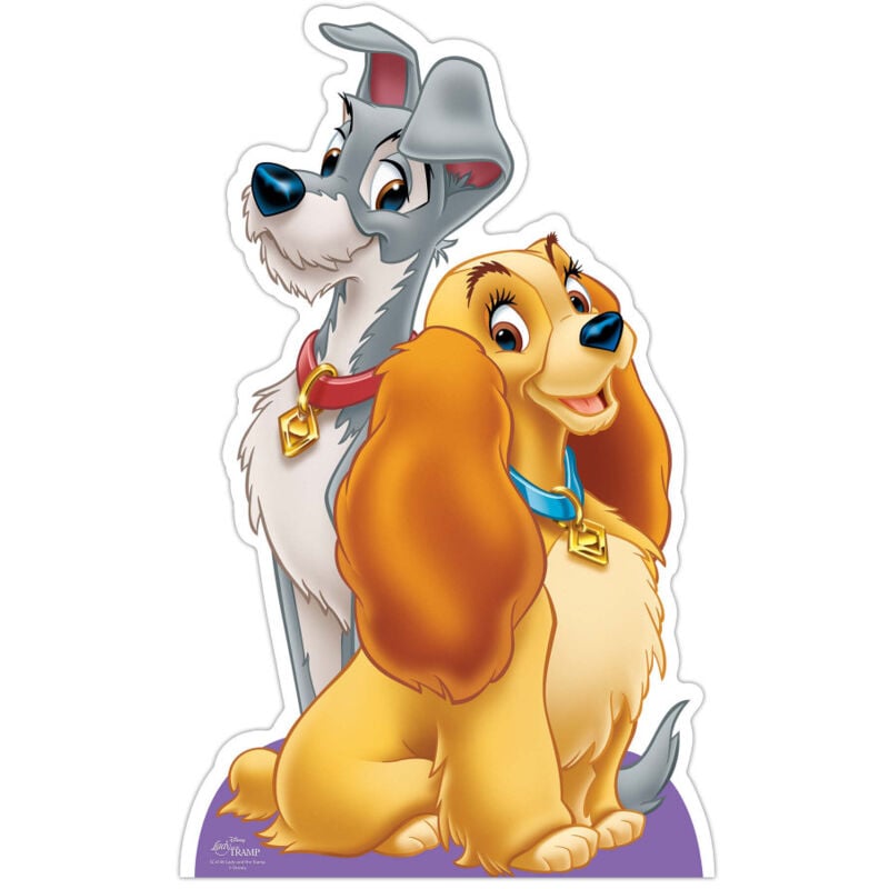 Star Cutouts - Figurine en carton Disney La Belle et le Clochard - Haut 92 cm