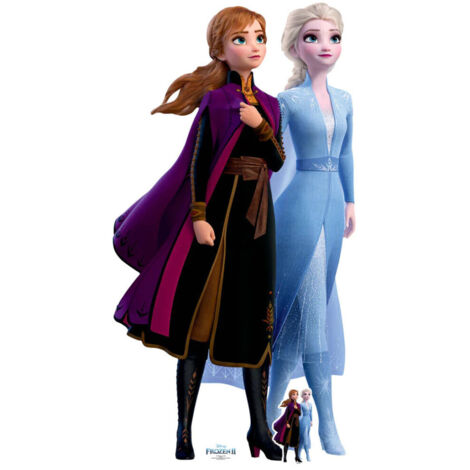 Figurine en carton Disney La Reine des Neiges 2 Anna et Elsa ensemble Hauteur 182 cm