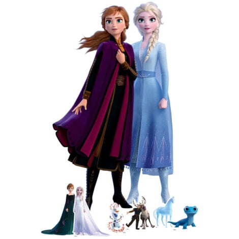 Figurine en carton Disney La Reine des Neiges Anna et Elsa et Six Mini Figurines Hauteur 133 cm