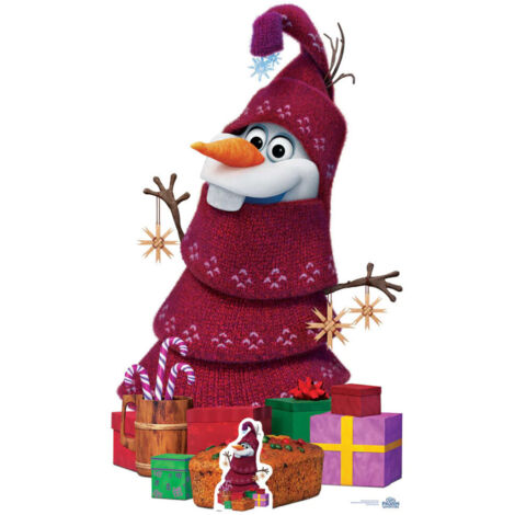 Figurine en carton Disney olaf frozen adventure ( Olaf déguisé pour Noël ) Hauteur 164 cm