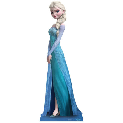 Figurine en carton Elsa de profil avec robe bleue La Reine des Neiges Disney -Haut 155 CM