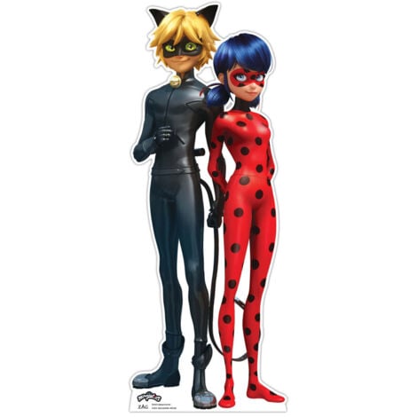Figurine en carton – Miraculous - Ladybug et Chat Noir - Haut 95 cm