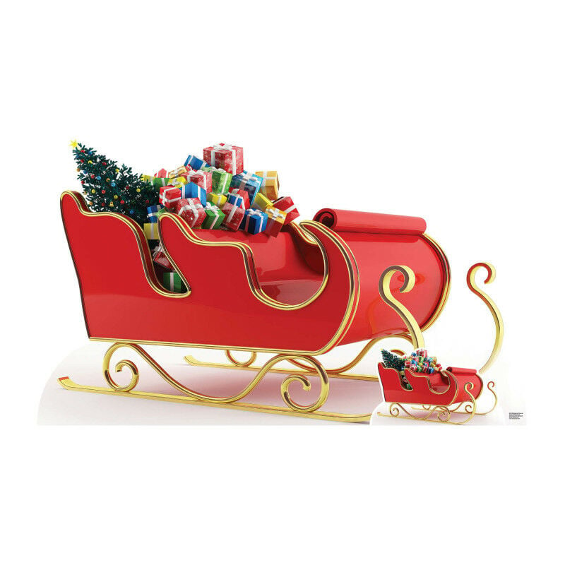 Star Cutouts - Figurine en carton - Noël - Traîneau du Père Noël avec des cadeaux - Haut 93 cm