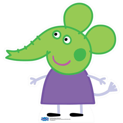 Figurine en carton Peppa pig - Emily l'Elephant déguisée en zombie vert Hauteur 75 cm