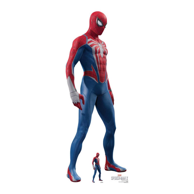 Star Cutouts - Figurine en carton Peter Parker debout de profil Jeu spider man 2 pour PS5 - Haut 178 cm