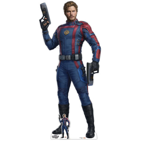 Figurine en carton Peter Quill alias Star Lord avec 2 pistolets - Film les gardiens de la galaxie 3 - Haut 189 cm