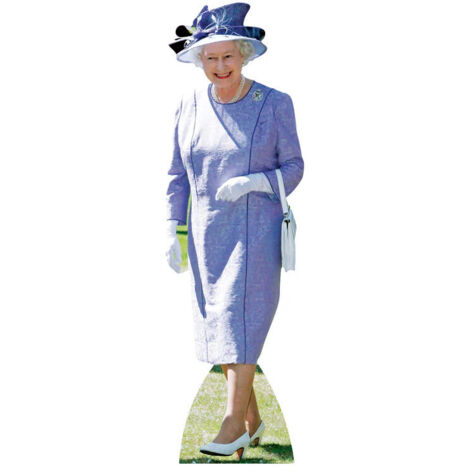 Figurine en carton Queen Elisabeth II- Robe Lilas 172 cm