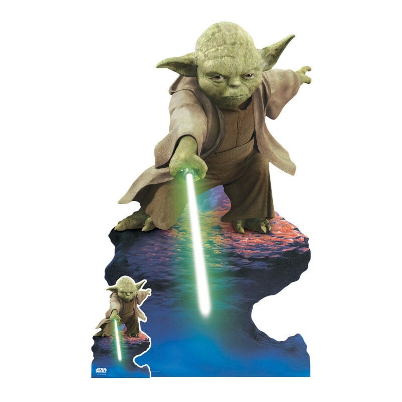 Star Cutouts - Figurine en carton Star Wars - Yoda et son Sabre Laser - Haut 125 cm