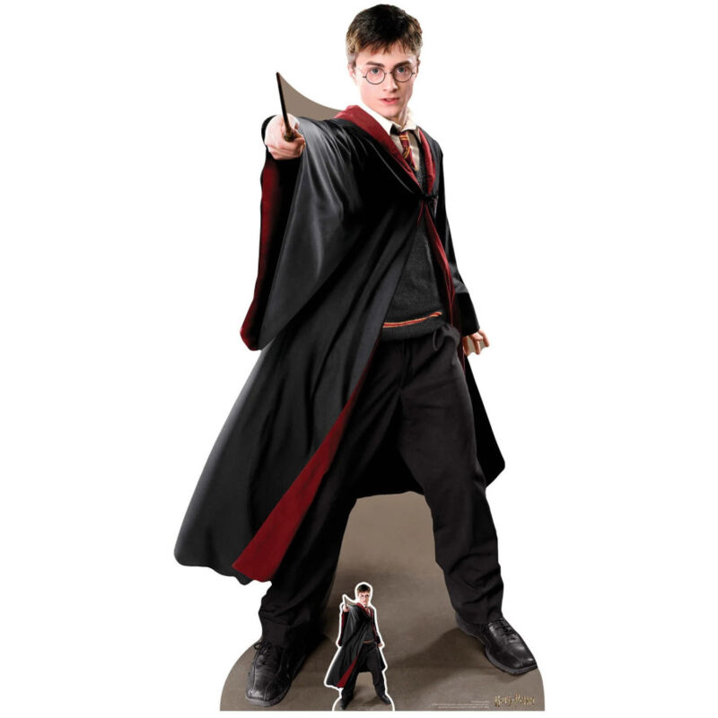 Star Cutouts - Figurine en carton Harry Potter debout avec baguette magique, en uniforme de Griffondor Haut 170 cm