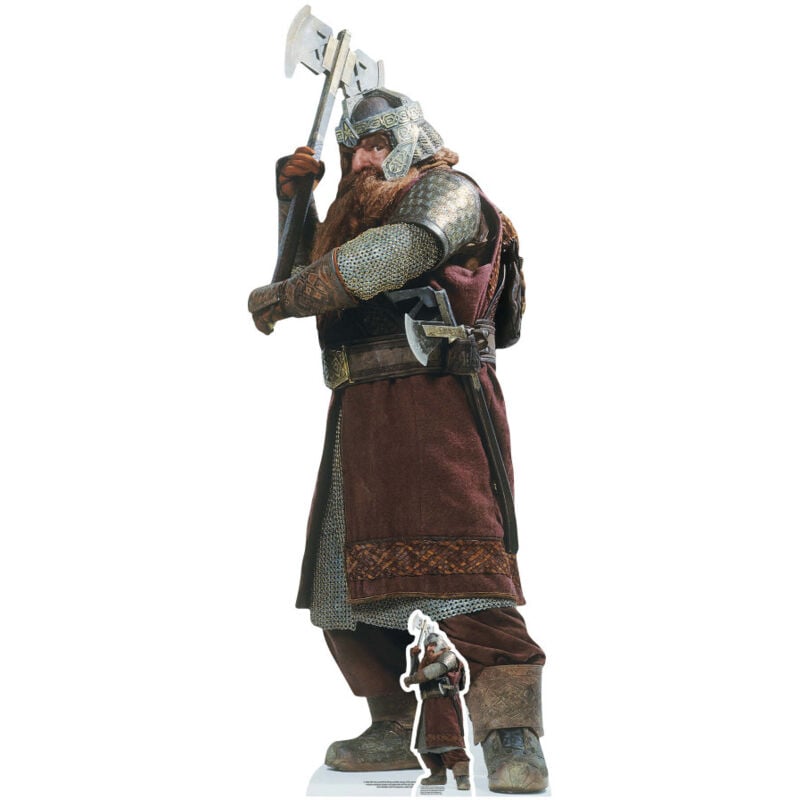 Figurine en carton Gimli dans sa tenue traditionnelle - Le Seigneur des Anneaux - Haut 164 cm