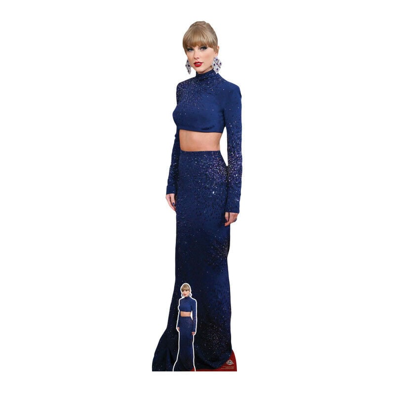 Star Cutouts - Figurine en carton Taylor Swift - Ensemble Crop Top Bleu - Chanteuse Américaine - Haut 186 cm