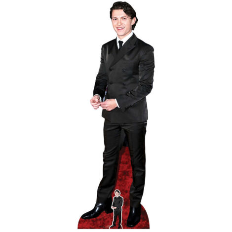 Figurine en carton  Tom Holland qui sourie tapis rouge aka Spiderman homecoming 174 cm