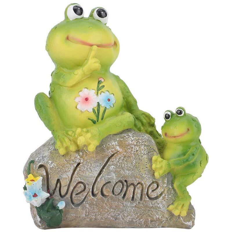 Figurine en pierre assise en forme d'animal, décoration de jardin, pelouse, ornements en résine, grenouille mignonne et vive, environnement intérieur