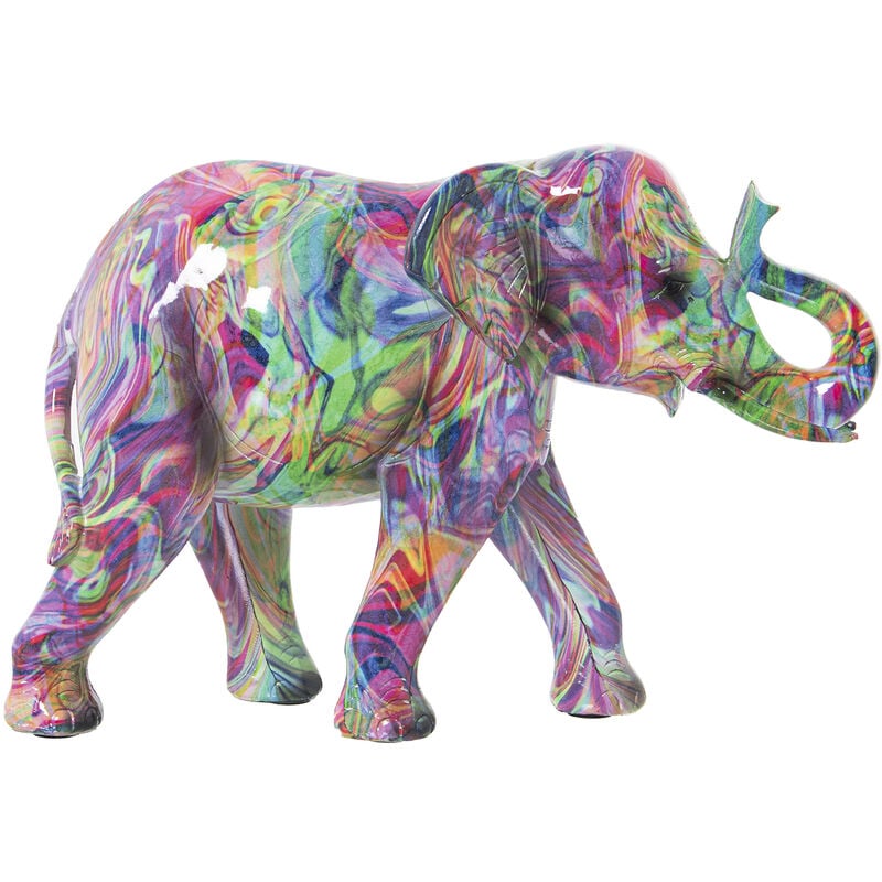 Fijalo - Figurine éléphant en résine décorée de graffitis 29x11x20 cm