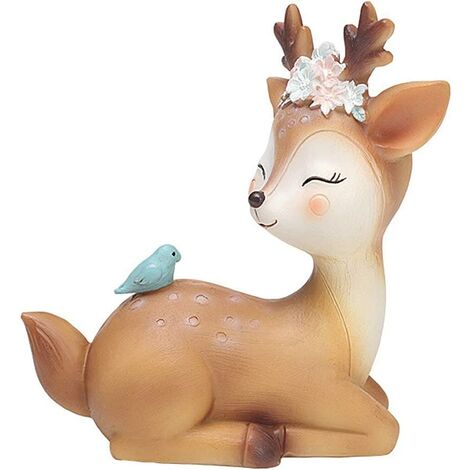 Figurine fauve, ornements décoratifs, figurine décorative cerf faon miniature 3D Bambi, figures animales.