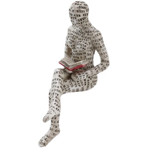 Figurine Femme en Résine Lisant - Décoration Bibliothèque Moderne pour Intérieur