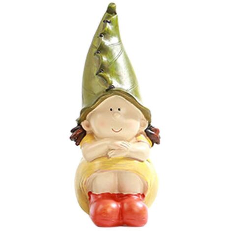 Figurine gnome jardin fée résine artisanale - Statues décor extérieur patio pelouse jardin paysagiste - Lot de 3 nains lutins pour aménagement cour terrasse