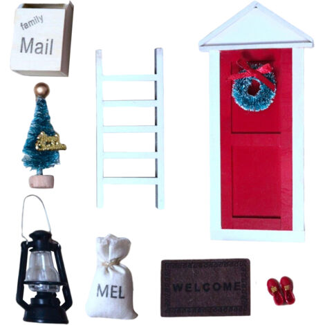 Figurine Gnome Maison de Poupée Miniature Échelle Bois Décor Sapin Noël Accessoire Ornement