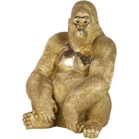 Figurine Gorille en résine dorée 69 x 54 x 91 cm