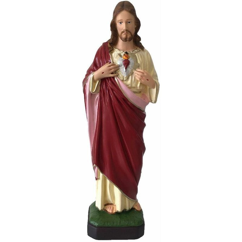Phoenix Import - Figurine Jésus Christ Sacré coeur Rouge Intérieur et extérieur