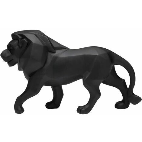 Figurine Lion Décorative Design Statue Lion Sculpture De Décoration Géométrique Résine De Résine Représentant Un Lion Statue Pour Le Salon Chambre À Coucher Décoration Cadeau,Noir