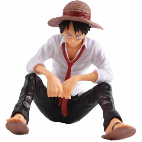 Figurine Luffy Anime Assis - Statuette PVC Décorative pour Voiture ou Chambre