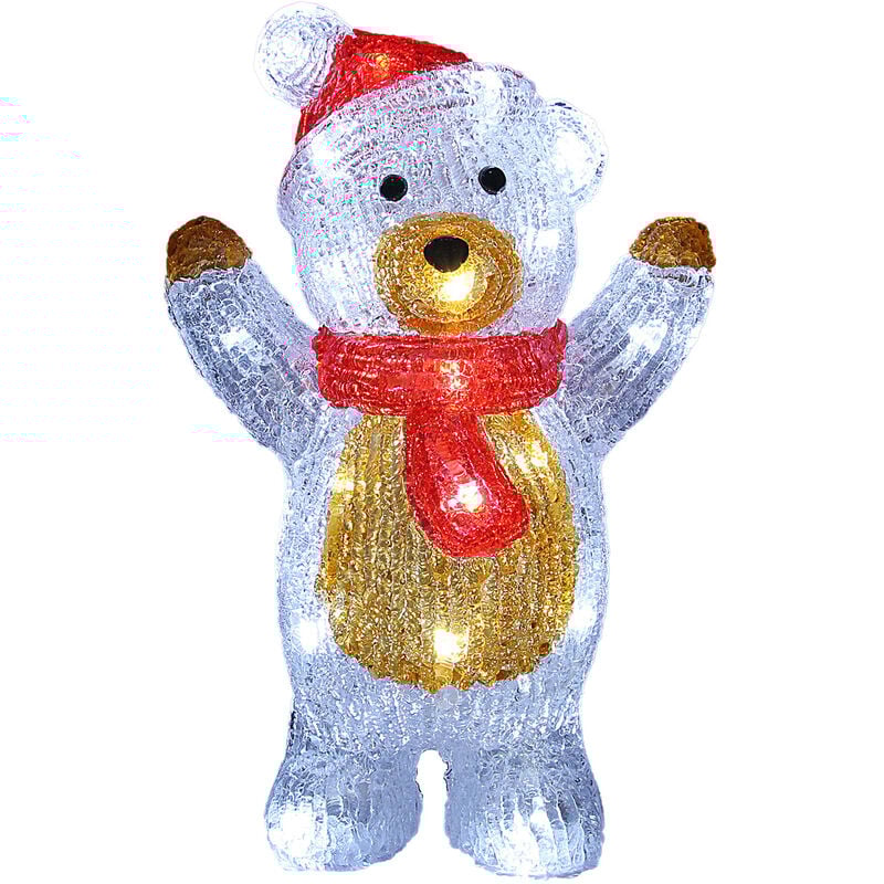 Figurine lumineuse led en acrylique - décoration de Noël - Modèle au choix Nounours debout