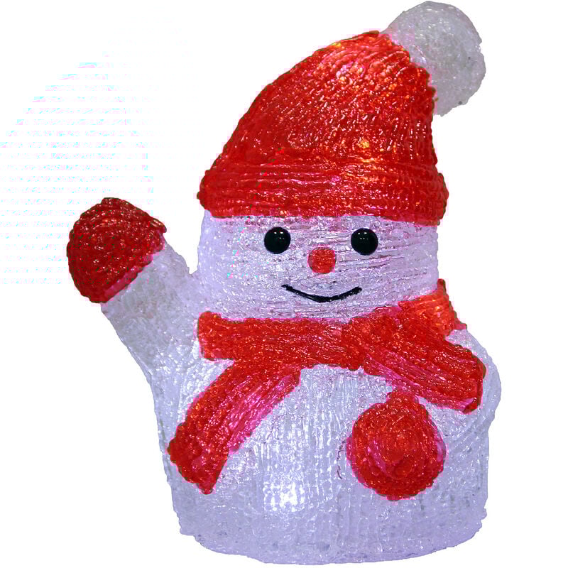 Figurine lumineuse led en acrylique - décoration de Noël - Modèle au choix Bonhomme de neige Taille s