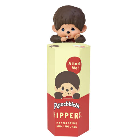 Figurine Monchhichi série Hippers – PVC 80 mm – Système adhésif pour surfaces – Surprise figurine secrète rare
