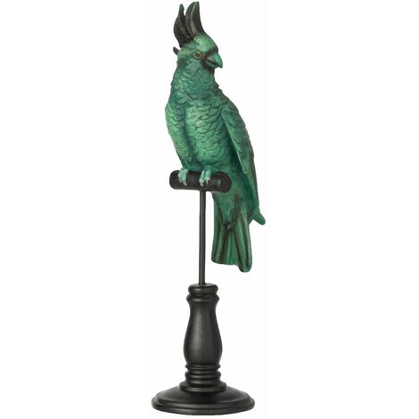 Figurine perroquet sur son perchoir en résine