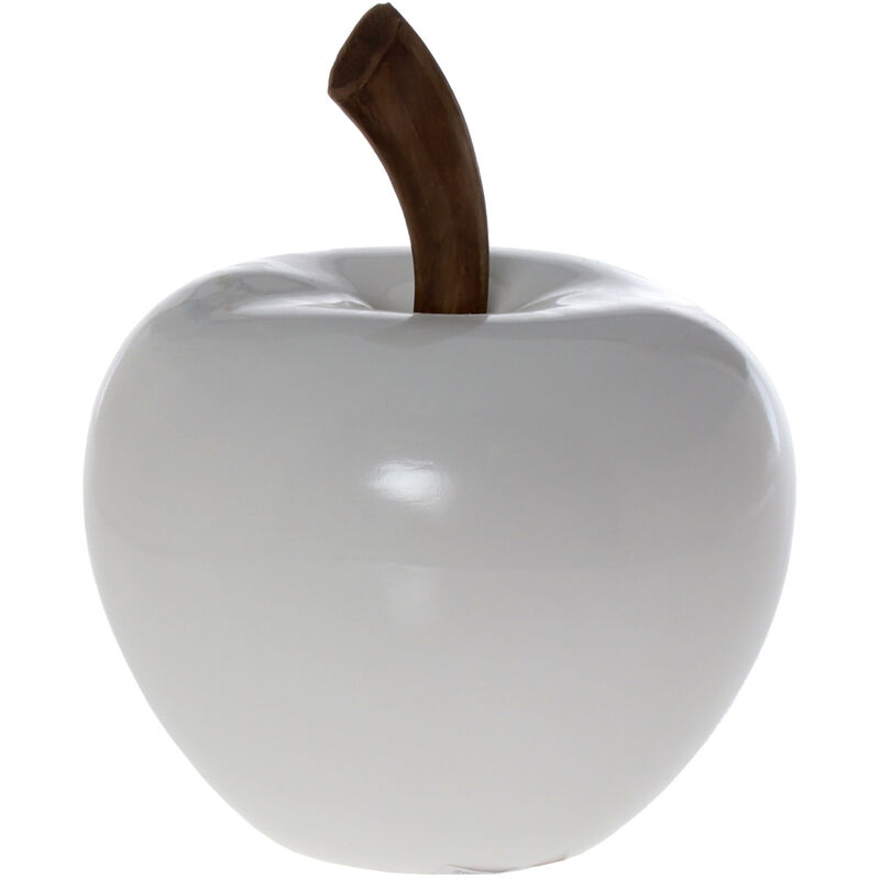 Figurine Pomme En Céramique Blanche °25X35 Cm