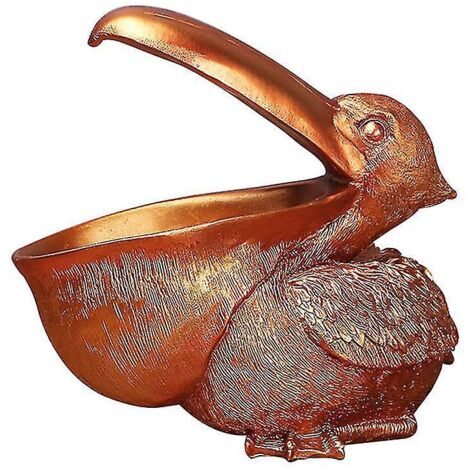 Figurine porte-clés toucan, statue de pélican, panier de rangement, animaux, oiseaux, forme dorée