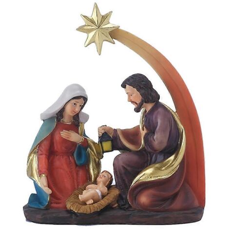 Figurine religieuse en résine avec étoile, décoration de maison, cadeau ornement résine, objet spirituel pour intérieur.