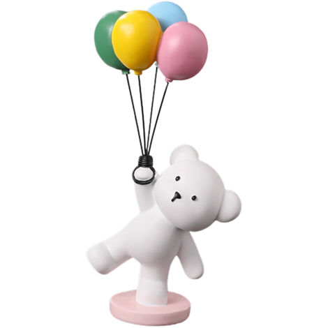 Figurine Resin Balloon Bear Statue [26/28/36 cm] Ornement Maison Déco Intérieur Multicolore Lively Expression Grand Cadeau