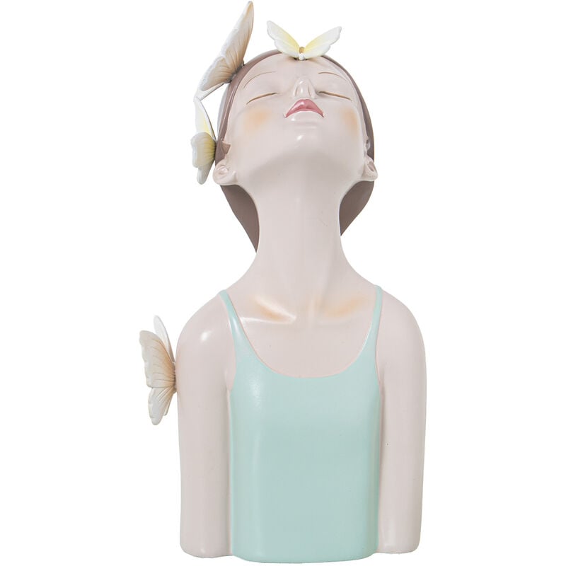 Fijalo - Figurine Résine 27 Cm Torse Chicac/Papillons Vert T-shirt 14X12X27 Cm