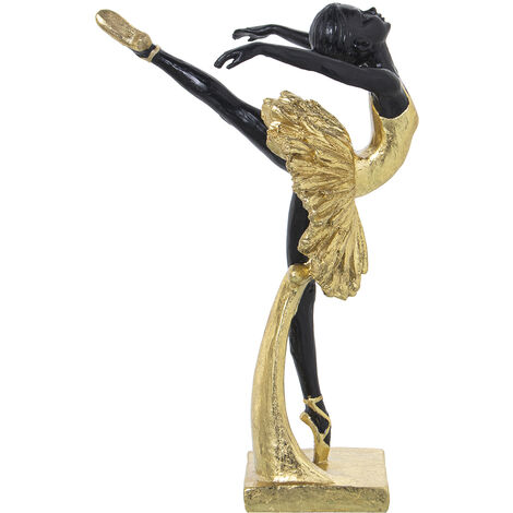 Figurine Résine Danseuse Dorée/Noire 13X16X25 Cm