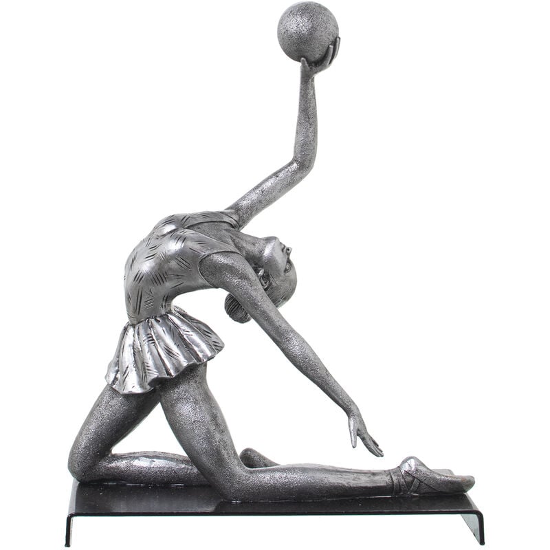 Fijalo - Figurine en résine de gymnastique rythmique boule argentée 18X9X23 Cm