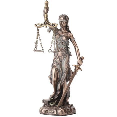 Figurine Thémis Déesse Grecque Justice Résine Bronze 16,5 cm