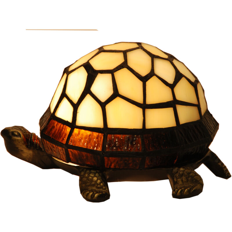 Lampe figurine tortue Tiffany rose